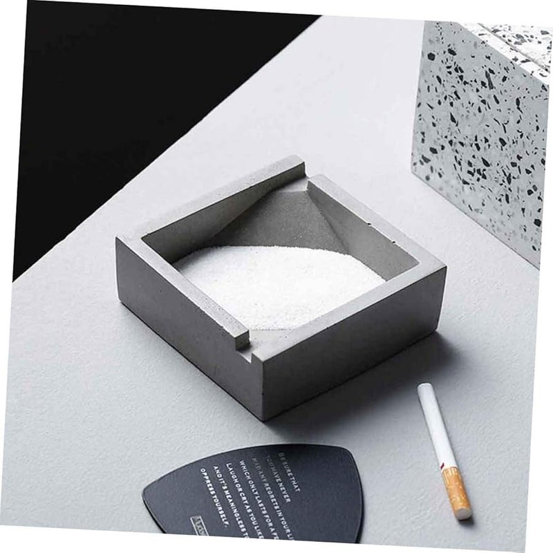 مطفأة سجائر إسمنتية جرة ديكور منزل صناعي أنيق للاستخدام الداخلي والخارجي هدية فريدة للمدخنين - Image 4